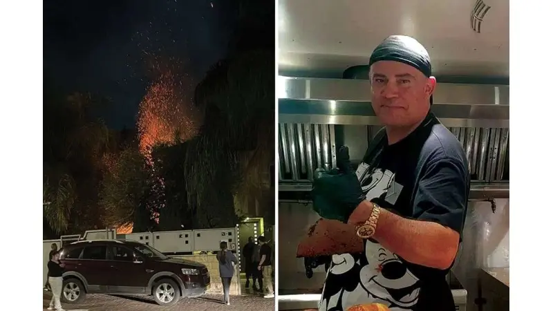 עזרא וזירת הפיצוץ. צילום: הילה דודאל, שימוש לפי סעיף 27א לחוק זכויות יוצרים