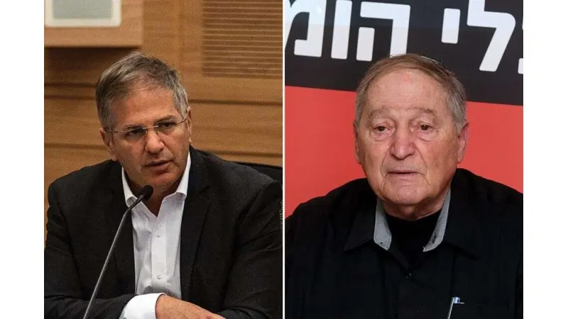 יו"ר ארגון המורים רן ארז, שר החינוך יואב קיש. צילום: אורן בן חקון, יוסי זליגר