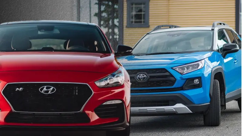 רכבי טויוטה ויונדאי (צילום unsplash, pixabay)