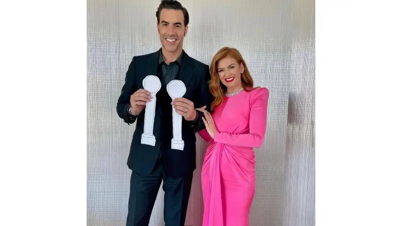 סשה ברון כהן ואיילה פישר (צילום אינסטגרם)