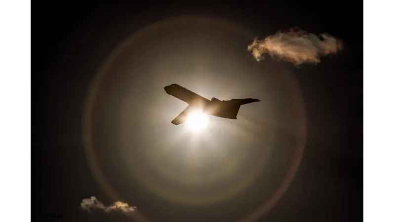 מטוס מחקר של נאס"א בעת ליקוי החמה של 2017. קרדיט: NASA