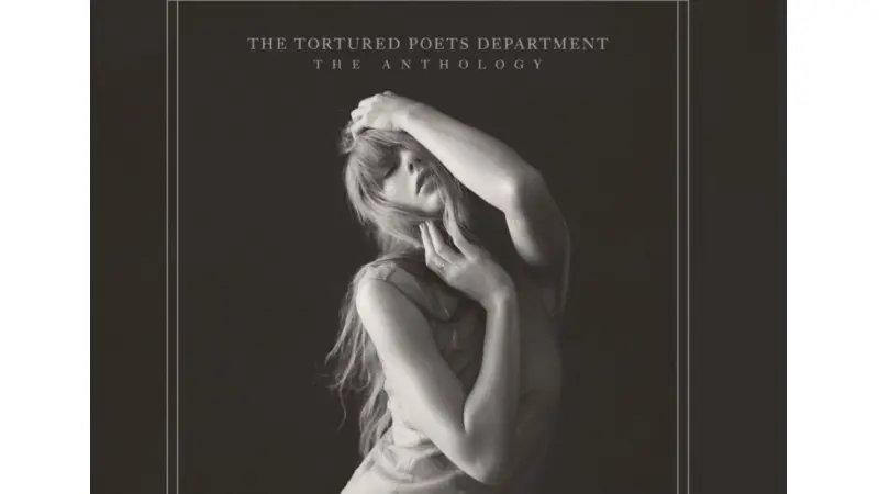 טיילור סוויפט על עטיפת האלבום &ldquo;מחלקת המשוררים המעונים&rdquo;. צילום: ריפבליק רקורדס