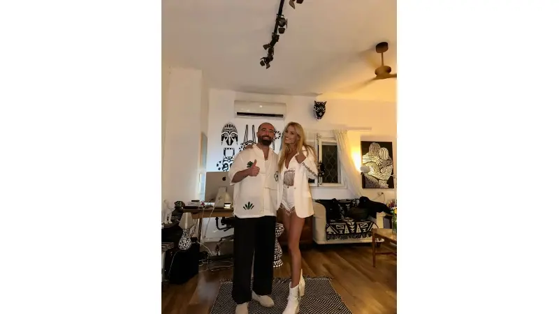 מונטנה טאקר ועומר אדם (צילום מישל טאקר)