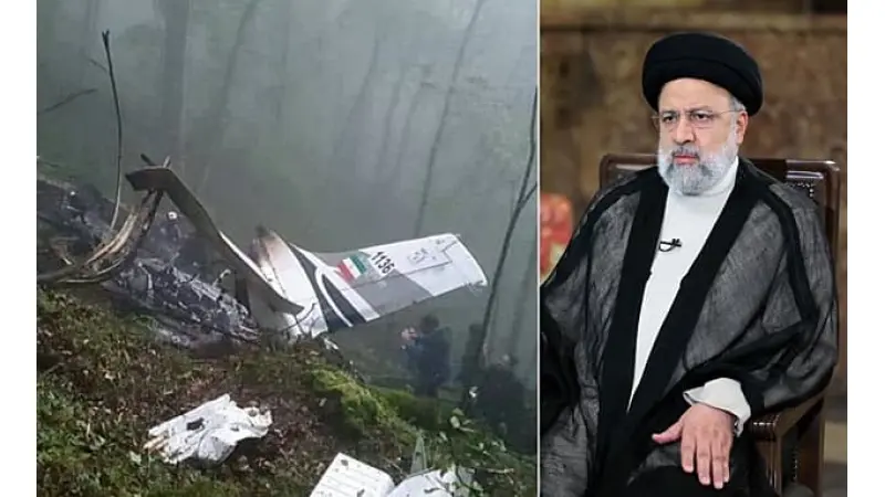 צוותי חילוץ בזירת ההתרסקות של המסוק הנשיאותי