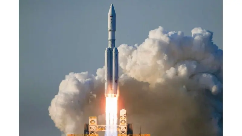 שיגור לוויין רוסי לחלל, בחודש שעבר. צילום: EPA/IVAN TIMOSHENKO