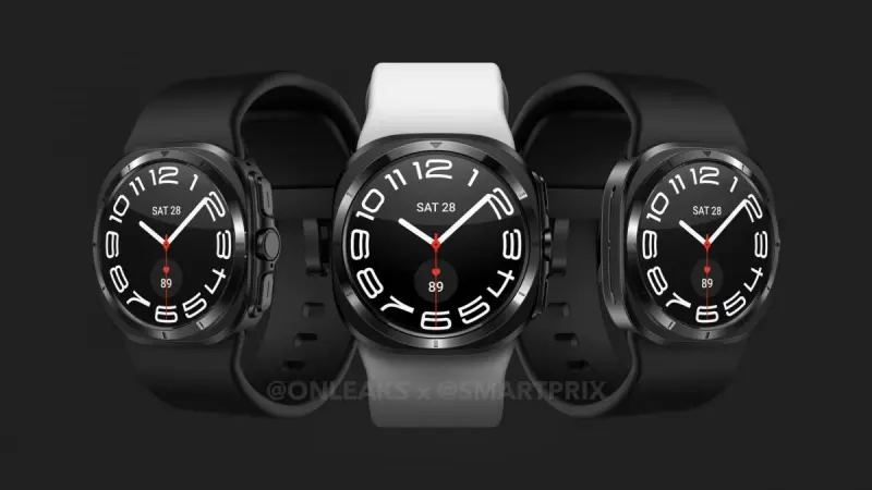 תמונת הדמייה של השעון Samsung Galaxy Watch 7 Ultra. מקור: Smartprix @OnLeaks