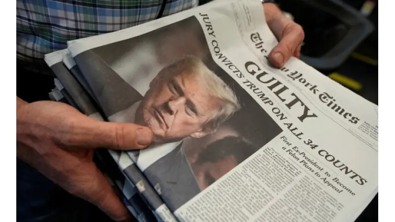 34 הרשעות, ללא זיכוי באף אחד מהסעיפים|צילום:רויטרס