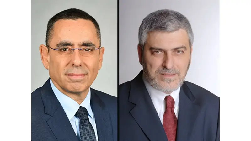 דב קוטלר, מנכ"ל בנק פועלים ואבי לוי מנכ"ל בנק דיסקונטקרדיט: גדי דגון, ישראל הדרי