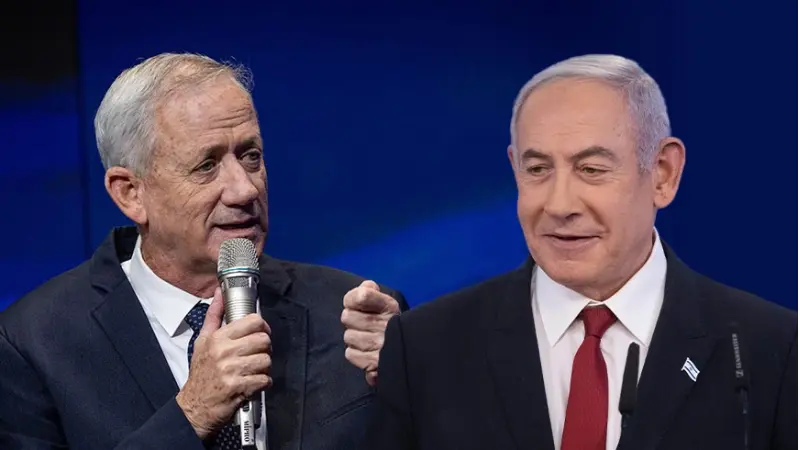 בנימין נתניהו, בני גנץ (צילום פלאש 90/ חיים גולדברג, יונתן זינדל)